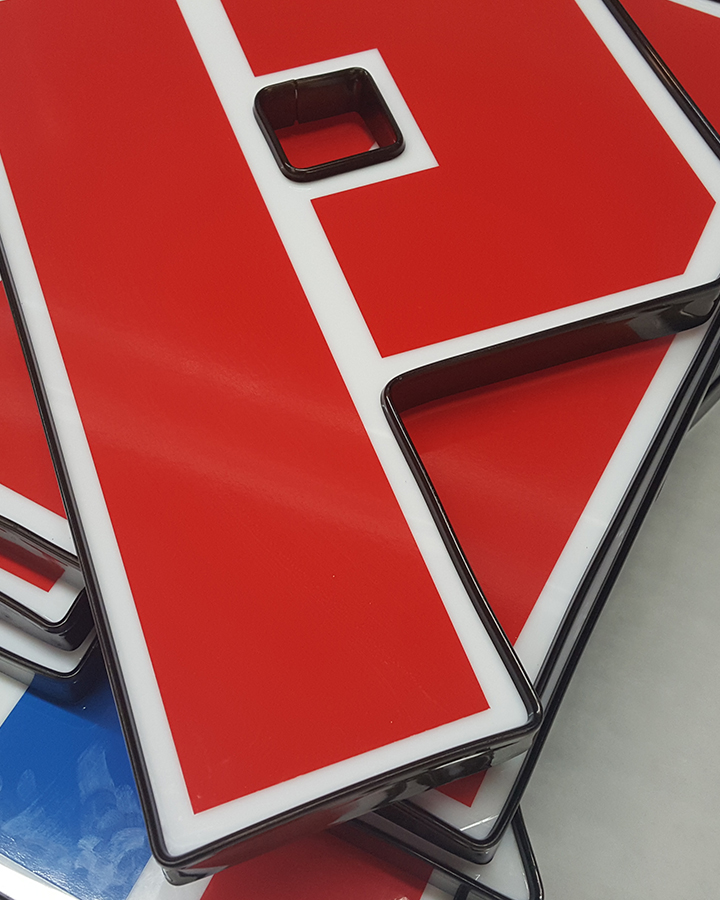 Picture of channel letters being made